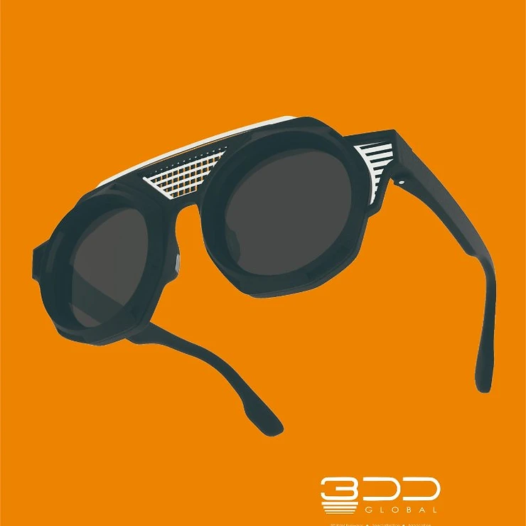 Finished 3D-printed eyewear frame